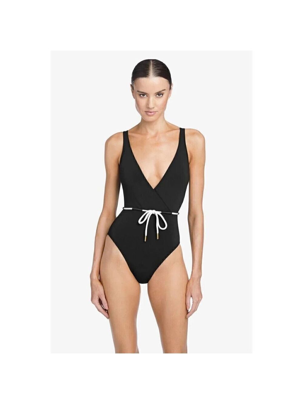 Robin Piccone "Emma" one-piece black womens BNWOT swimsuit sz 12 no belt